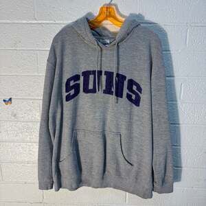 Nike Vintage Phoenix Suns Hoodie Sweatshirt Gray w Purple #0009